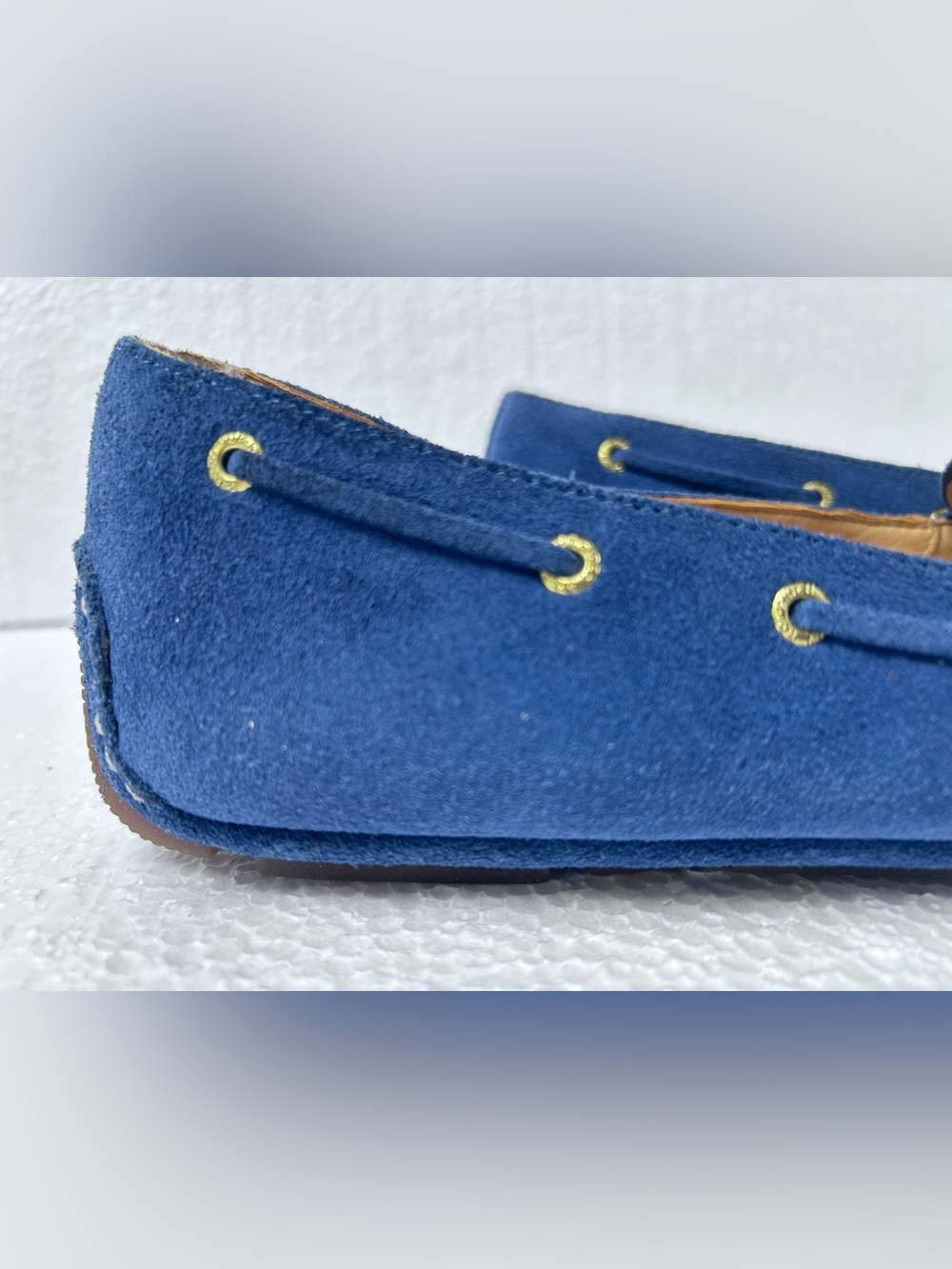 Sperry Navy Blue Suede Penny Loafers 8 - Picture 10 of 11